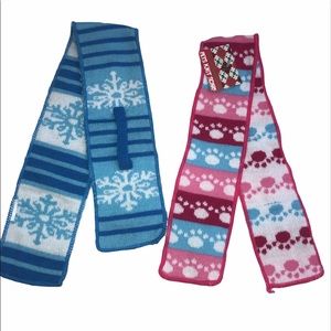 Animal Pet Dog Cat Scarf Paw Snowflake Clothing Blue Winter Knit
